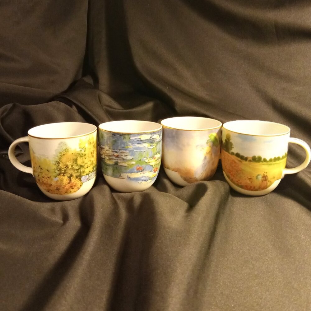 Four 5 oz Konigl Pr Tattau Monet cups perfect size for a double shot of epresso